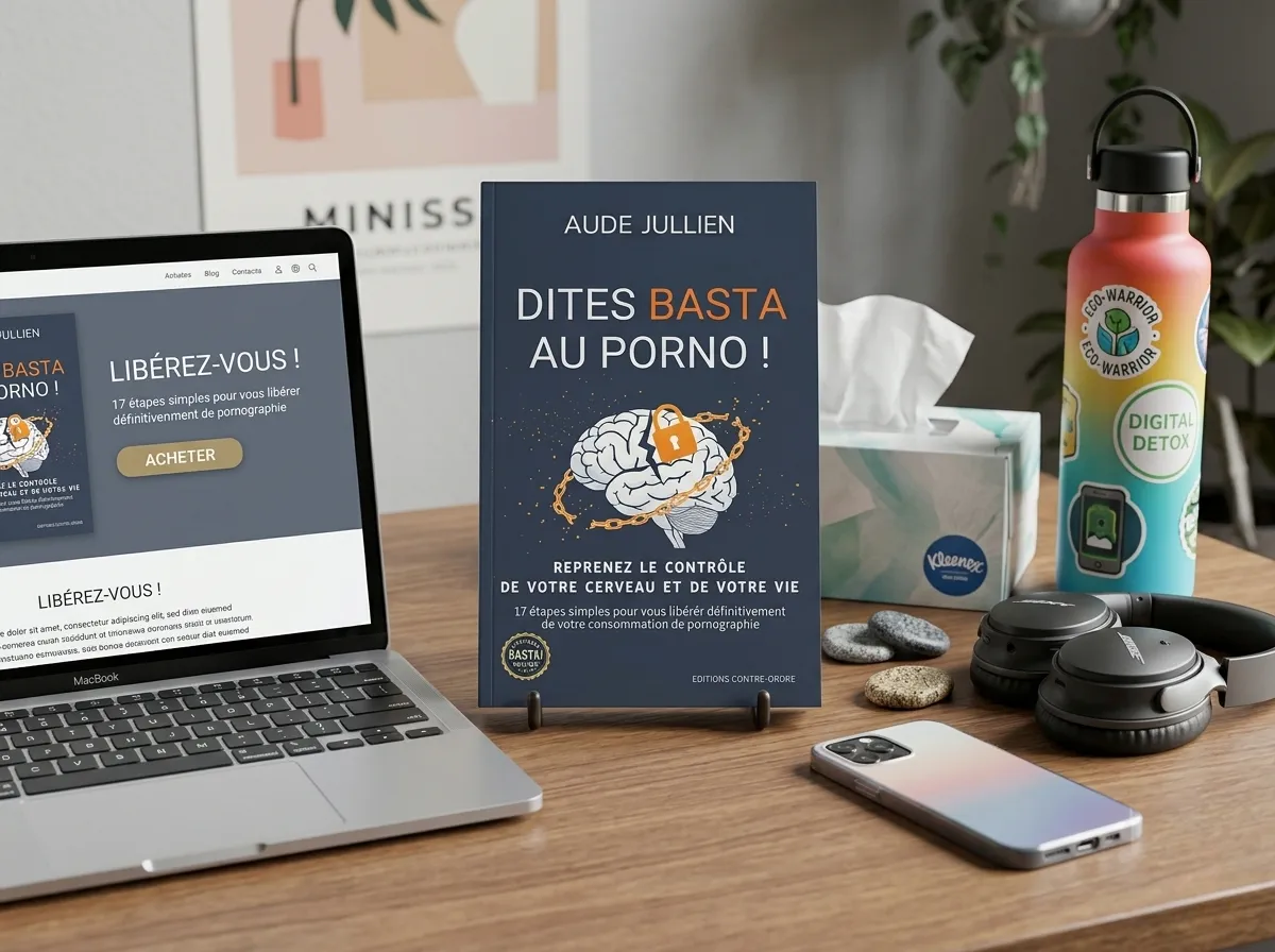 Couverture livre Dites Basta au porno ! par la sexologue Aude Jullien.