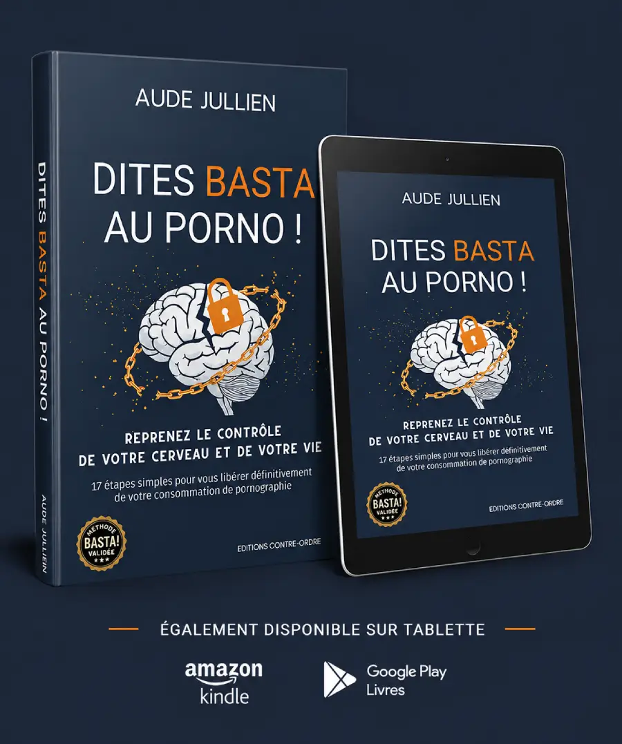 methode-addiction-stop-porno-ebook Couverture livre Dites Basta au porno ! par la sexologue Aude Jullien.